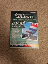 New Matte Special Moments Photo Paper For Ink Jet Printers 20 Sheets 4 x 6 Inch