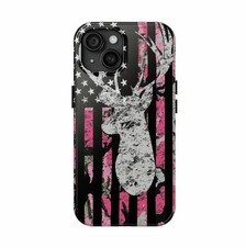 American Flag Rustic Camo Hunting Deer Antler Phone Tough Case For Iphone