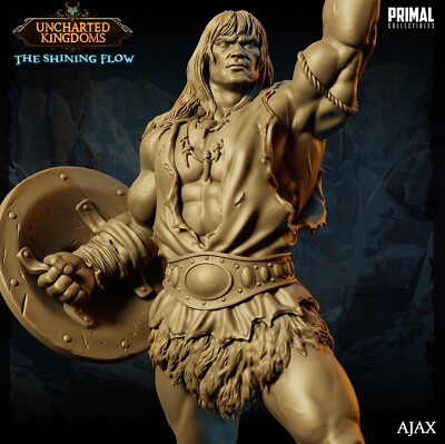 Barbarian Ajax Forgotten Realms Fantasy Miniature Mage DnD 5E Tabletop RPG