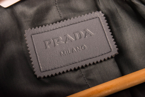 Prada PRADA Trenchcoat Mantel Ledermantel Gr. 48 Blau Grau Babyblau Luxus - Bild 3 von 6