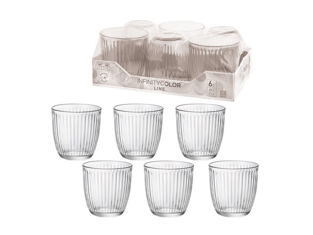BICCHIERI VETRO BORMIOLI MODELLO LINE TRASPARENTI PER ACQUA CL. 29 SET X 6 PZ.