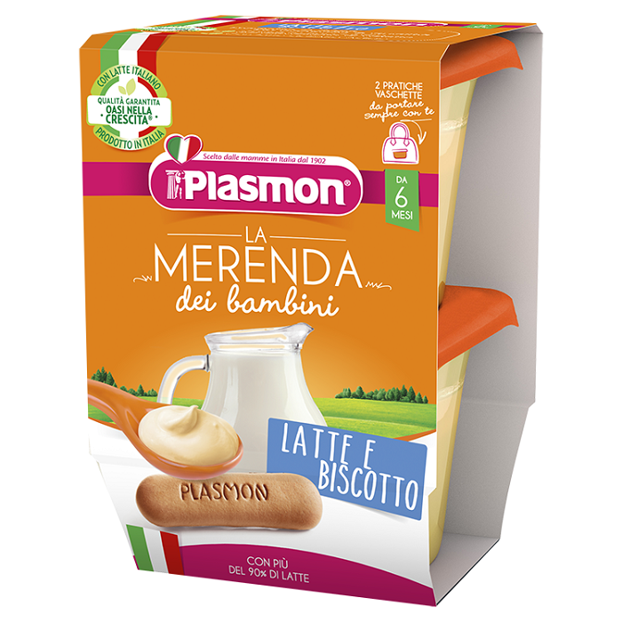 Plasmon Merenda Latte e Biscotto 2 Confezioni da 2x120gr