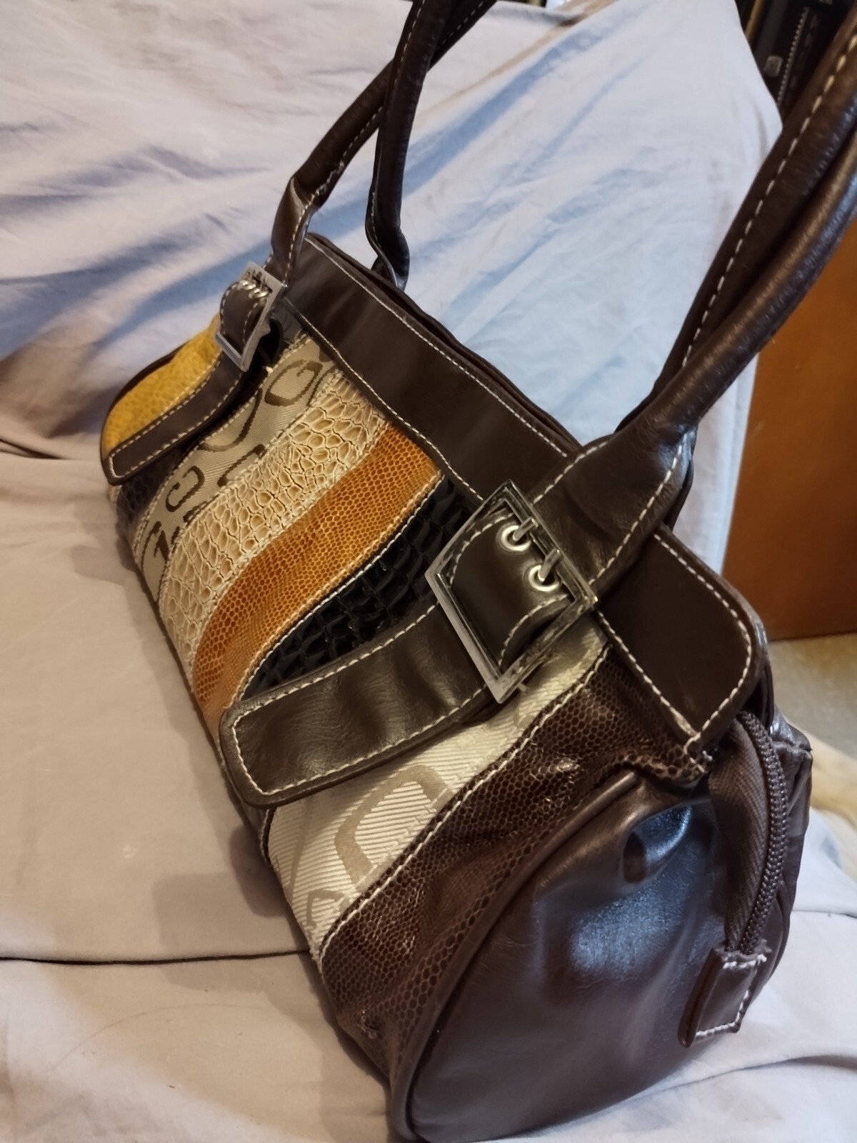 Unique Patchwork Shoulder /Top Handle Bag - image 4