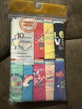 Wonder Nation Girls Underwear Size 4 Briefs Pack Of 10
