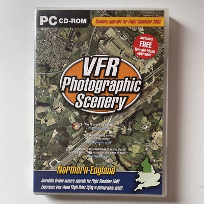 VFR Photographic Scenery Northern England (2003) PC CD ROM, Flight Sim Expansion