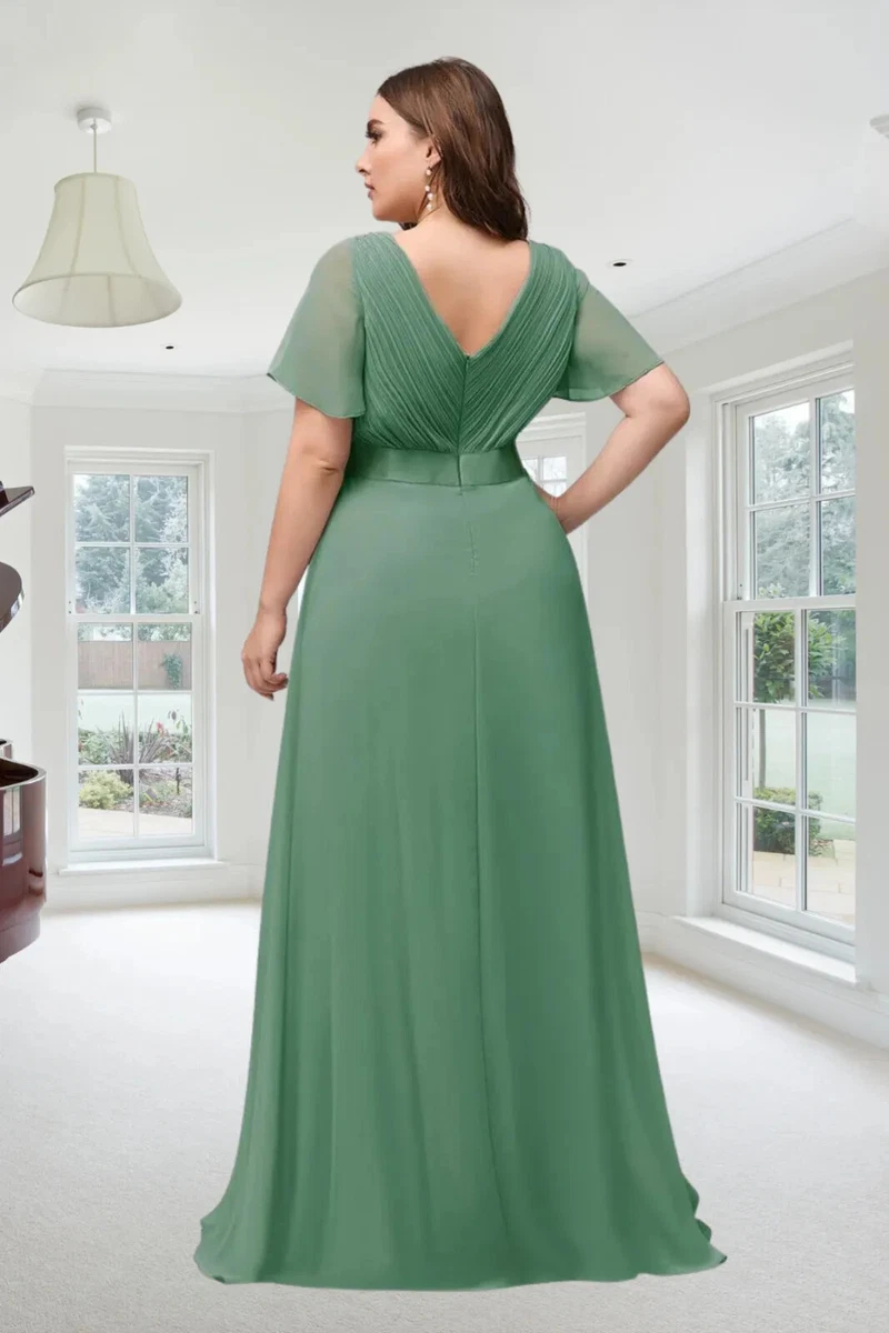 Green evening dresses shop plus size