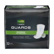 Depend Men's Incontinence Guards, Maximum Absorbency, 52 Count with Discounts 