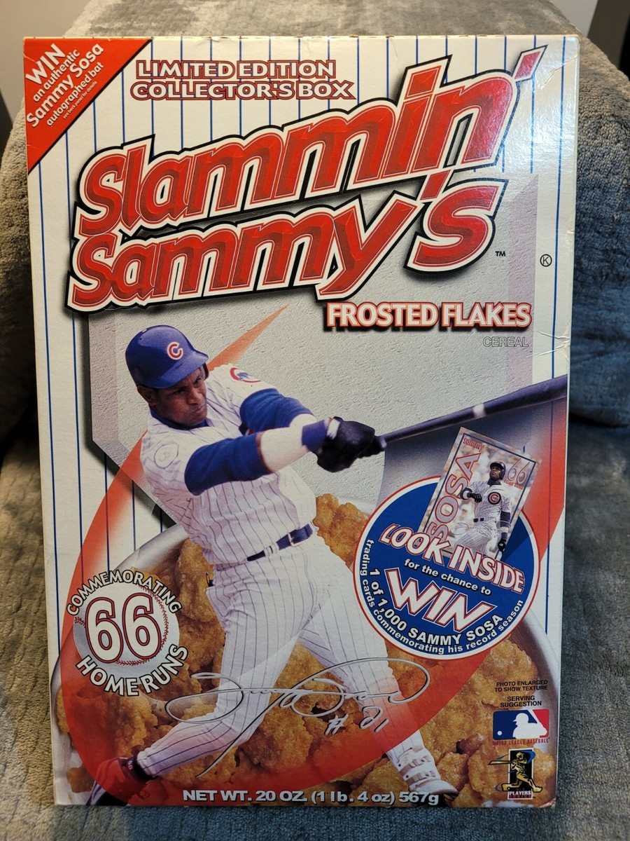 1999 LIMITED EDITION SLAMMIN' SAMMY'S CEREAL BOX, Chicago Cubs