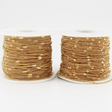 2mm width Stainless Steel Gold Press Rounding Chains diy Handcraft Chain Finding