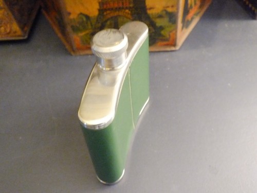 Stones Original Green Ginger Wine Hip Flask Advertising Green Colour Golf - Picture 4 of 5