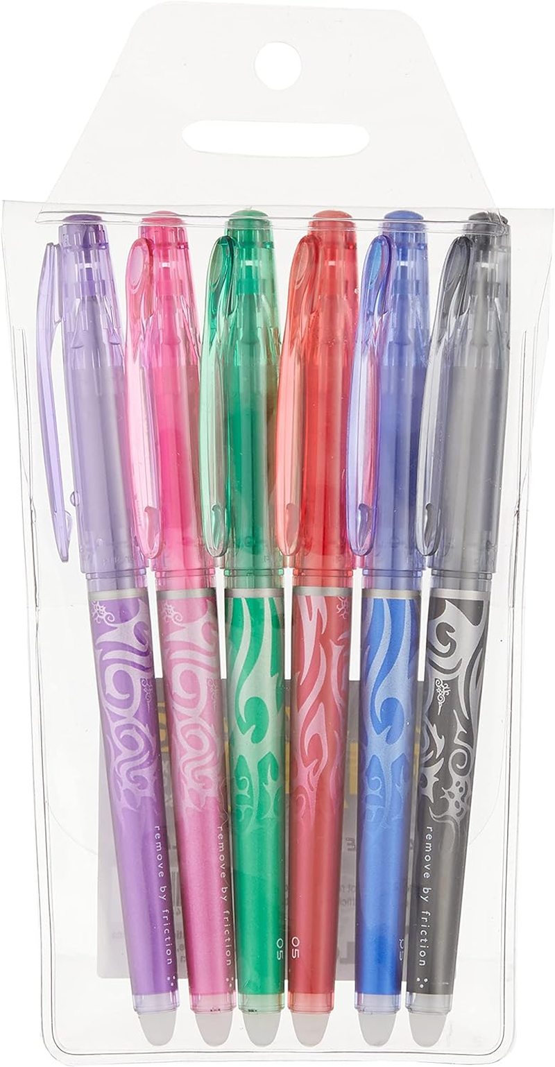 Pilot Frixion Point Erasable & Refillable Gel Ink Pens, 0.5 Mm, Pack of