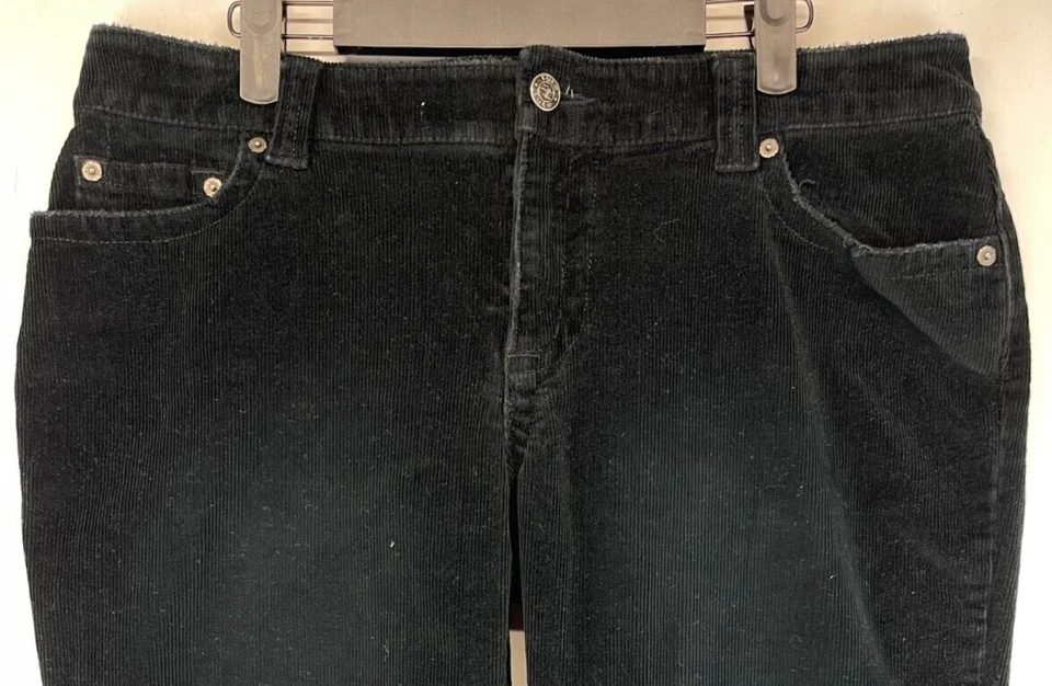 Pantalones de pana Tyte - para mujer/junior talla 15 - negros - corte bota (2109) Foto 3 de 4