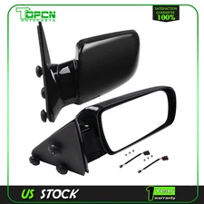 Pair Manual Fold For 1988-1998 GMC Chevy Pickup Truck Black Side View Mirrors