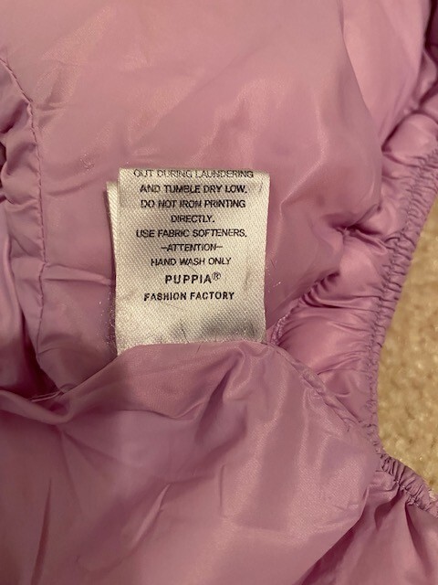 Puppia Dog Ultralight Pastel Pink Purple Full Body Microfiber Puffer  Snowsuit | eBay