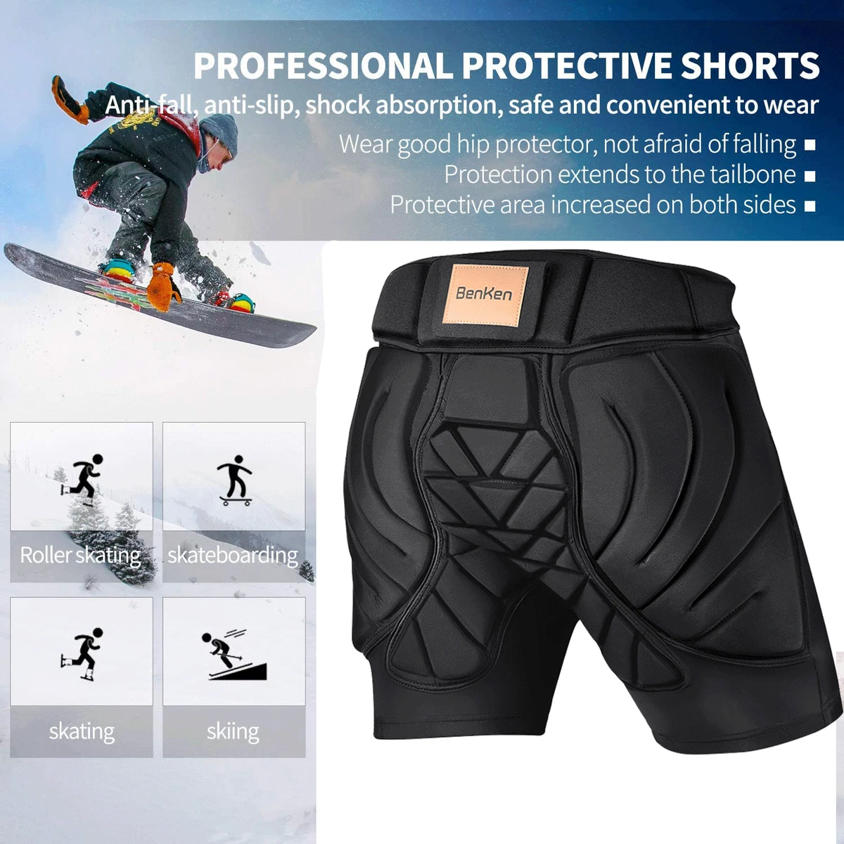 Hip Protector Gear Padded Shorts Skiing Skate Snowboard Impact