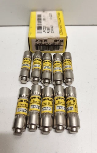 LOT OF 10 NEW OLD STOCK! BUSSMANN LOW PEAK 20A 600V CC-CLASS FUSES LP-CC-20