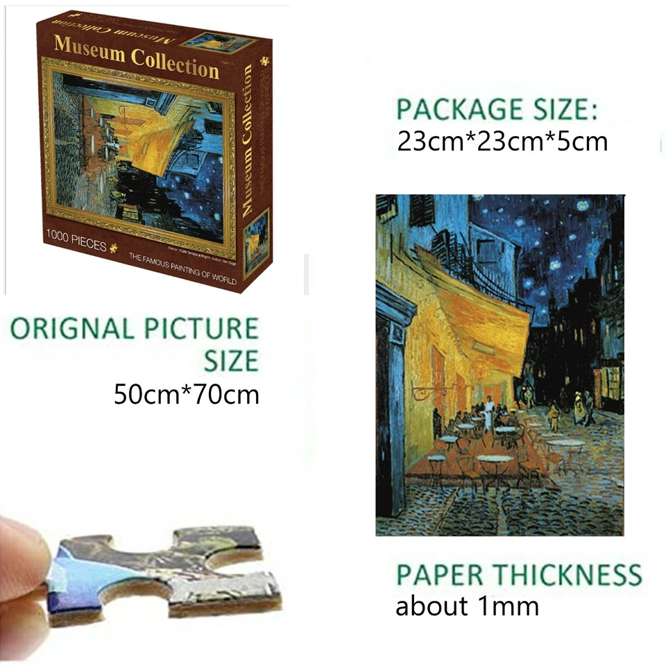 Quality Jigsaw Puzzles 1000 Pieces Van Gogh Cafe Terrace At Night  Kids Toy - Image 4 of 4