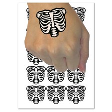Human Ribcage Skeleton Bones Spooky Halloween Temporary Tattoo Set