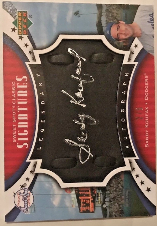 Guante negro UD Sweet Spot Sandy Koufax 2007 autógrafo plateado/5 💎hof legend Foto 2 de 2