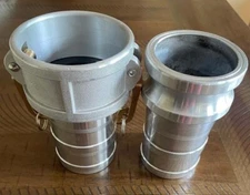 3" Camlock Coupler Coupling set for Water pump adapter x Hose Barb aluminum.