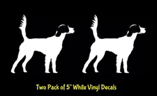 English Setter 2 Pack White Vinyl Decals Car Truck Window Laptop Tablet Tumbler