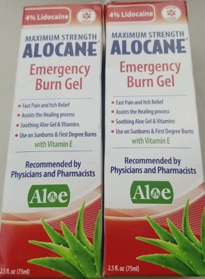2X Alocane Max Emergency Burn Gel 2.5oz./75ml New Exp: 04/26 Lot of 2