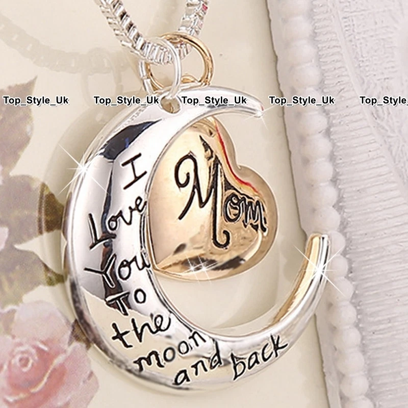 I love you to the shop moon and back personalized necklace