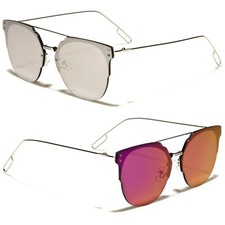 Flat Top Lightweight Round Mirror Sunglasses for Women and Men