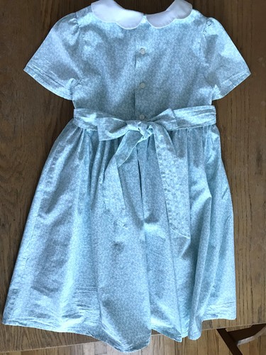 Edgehill Collection Blue Floral Smocked Tie Back Cotton Dress Size 6 VGC - Picture 6 of 9