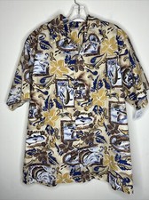 Go Barefoot Vintage Hawaiian Shirt Men  s XL Multicolor Hawaii Print Loop Collar