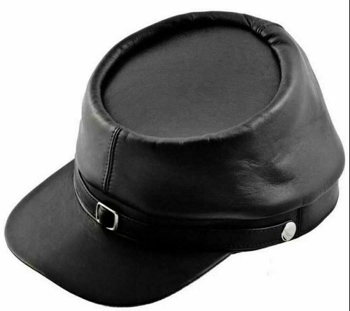 American Civil War Leather Kepi Cap 