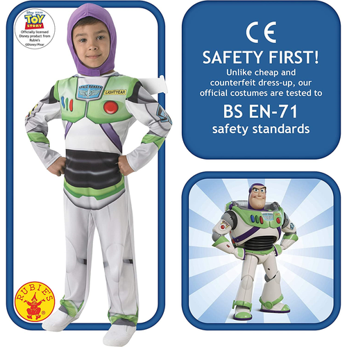 Rubie's Official Buzz Lightyear Boys Fancy Dress Toy Story Kids Costume - Large - Picture 3 of 8