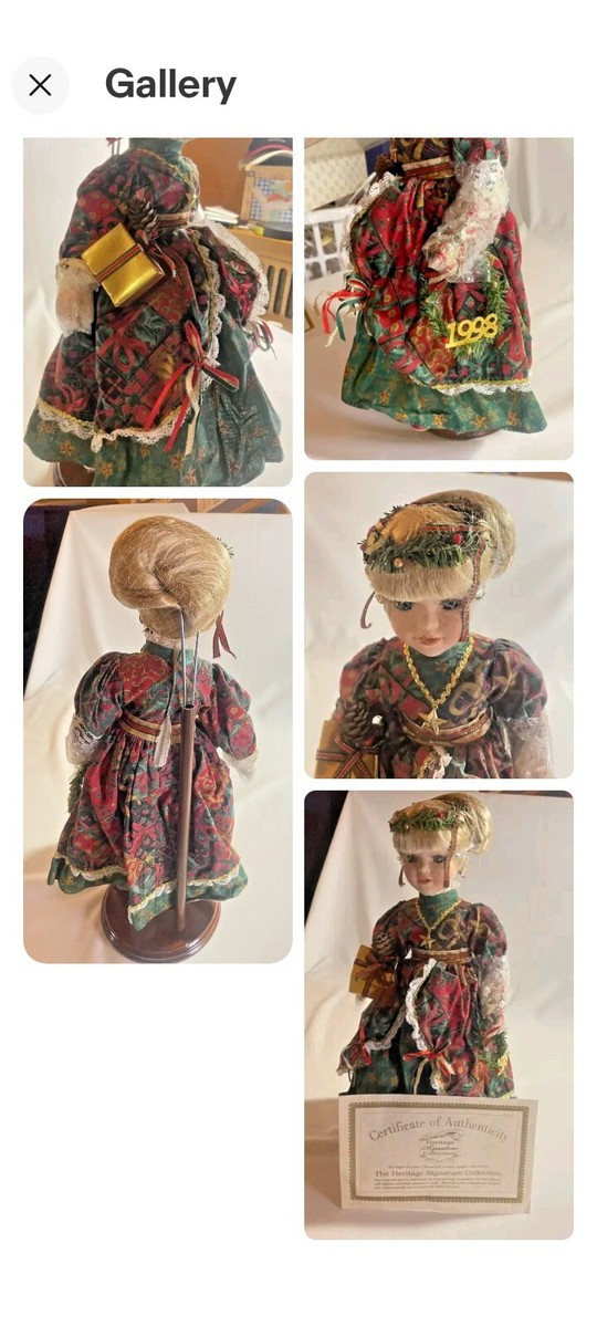 Heritage Signature Collection 1998 Christmas Porcelain Doll Nicole