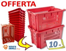10 → CASSETTE AGRICOLE IMPILABILI in Plastica FORATA 40L - Raccolta Olive Frutta