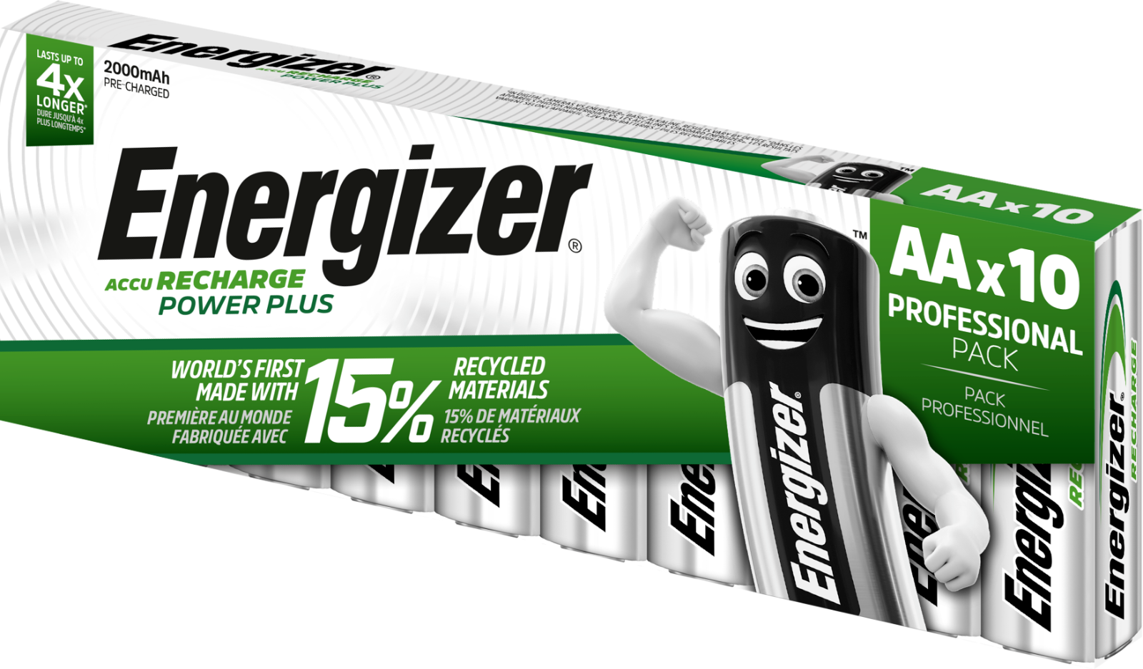 Energizer AA Rechargeable Batteries 2000mAh Plus Power x 10 Batteries