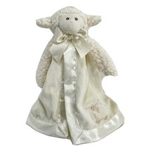 Bearington Baby Collection Lamb Sheep Security Blanket Lovey Plush Satin Trim