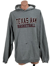 Vintage 90s Nike Patches Center Swoosh Texas AM Basketball University Hoodie XLT