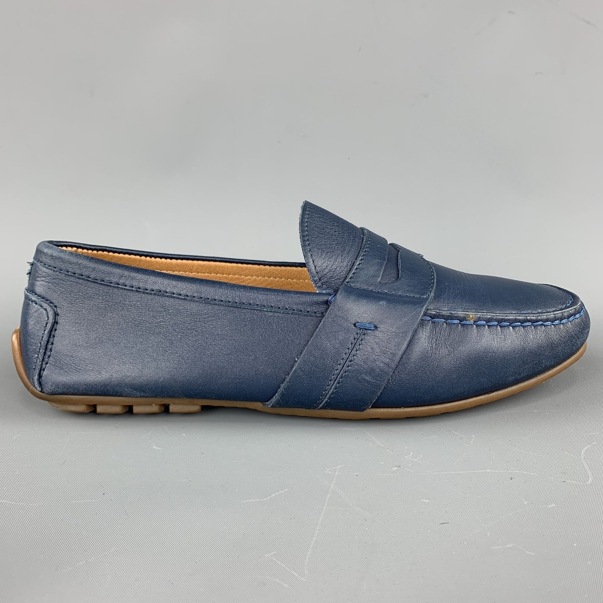 Mens navy blue polo Ralph Lauren bumpy driving loafers 7.5 D Ralph Lauren Purple Label Harold Blue Suede Loafer Size Mens  main image 2