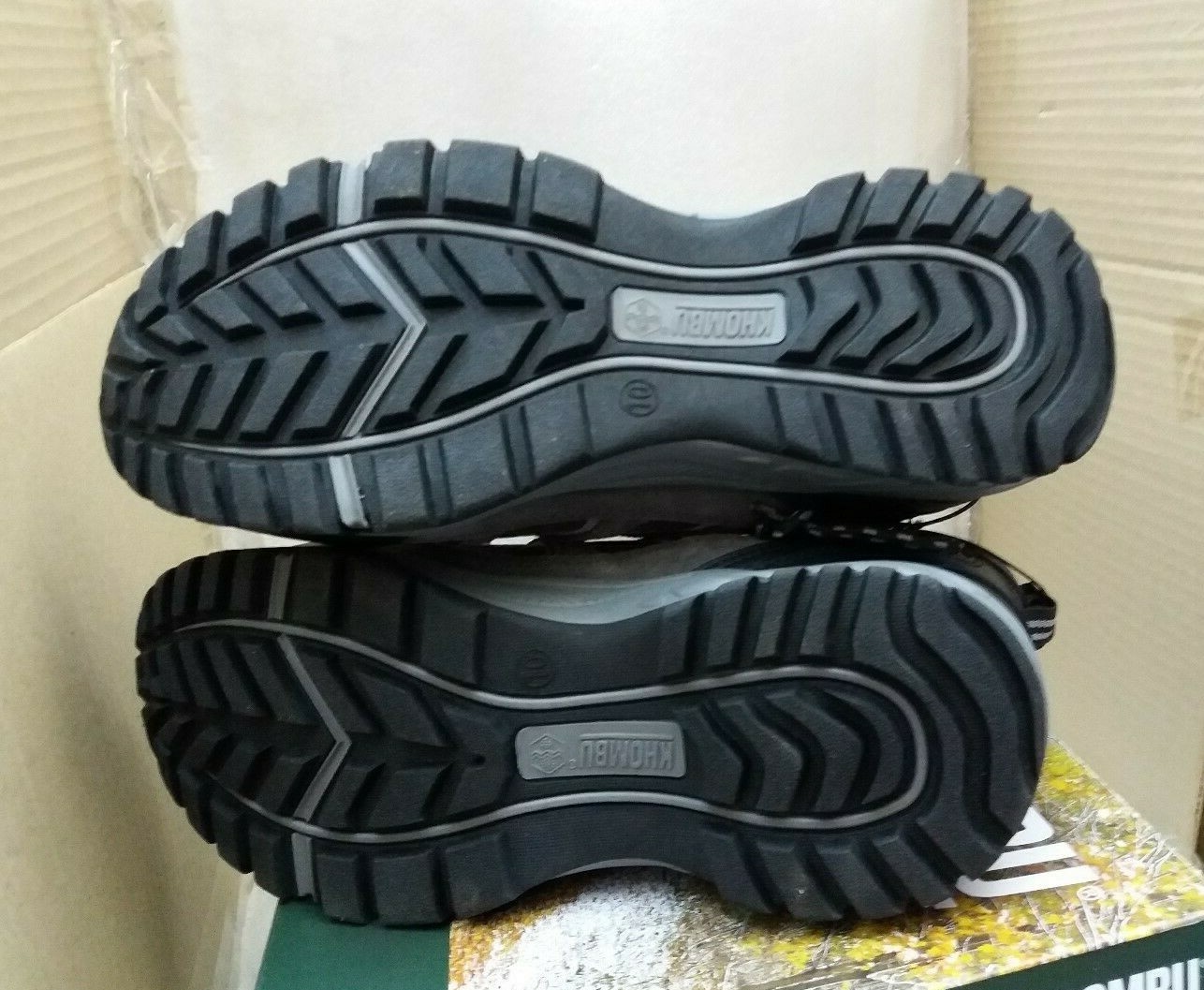 KHOMBU "Tyler" Men's Suede Leather Waterproof Hiking Boots Black/Grey