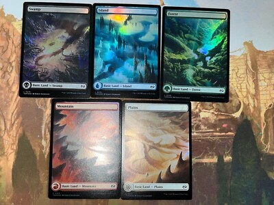 5x FOIL FULL ART LANDS - Full Set - Tarkir Dragonstorm MTG - Magic the Gathering
