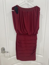 Woman’s Evening Dress Size Small Sleevless With embellished Right Shoulder beads