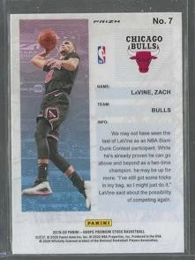 2019-20 Hoops Premium Stock #7 Zach LaVine Frequent Flyers Holo - Image 2 of 2