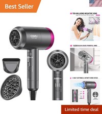 Ionic Blow Dryer 1600W - Lightweight Fast Drying Hairdryer with Safety Features