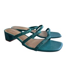 Reformation Assunta Strappy Block Heel Mule in Green Size 8