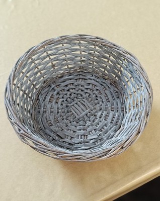 Oster-/Geschenkkörbchen, geflochten, natur-hellgrau, 25 cm x 9 cm