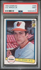 Cal Ripken Jr. 1982 Donruss Baseball Baltimore Orioles RC Rookie Card #405 PSA 9
