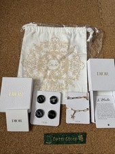 Dior Crystal Member Novelty 3pcs Phone Charm Pouch Strap Set Unused
