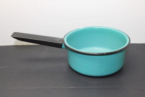 Small Blue and Black Enamelware Pot - Picture 3 of 6