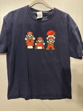 Vintage 2004 Nintendo Super Mario T-Shirt Men  s Sz Medium Navy Blue