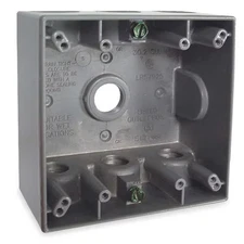 Weatherproof Electrical Box, 30.2 cu in, Double Gang Box Type, 2 Gangs,